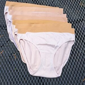 Jockey  Ladies Modern Micro Hi Cut brief sz 6 ~ beige LOT of 7